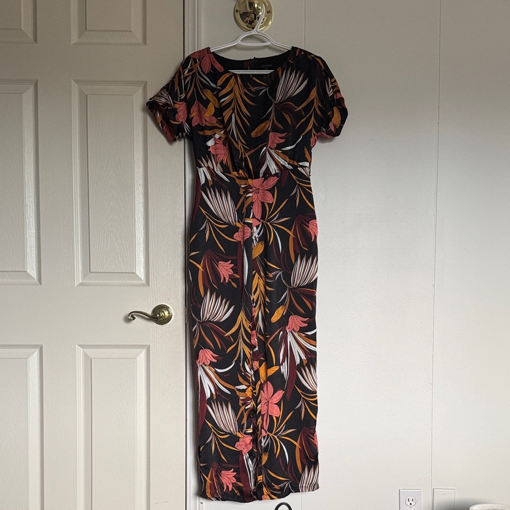Fall Vibes Tropical Floral Jumpsuit